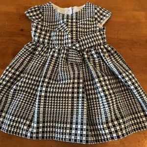 Vintage Rare Editions Houndstooth Plaid Baby Special Event Dress Lined 12 M